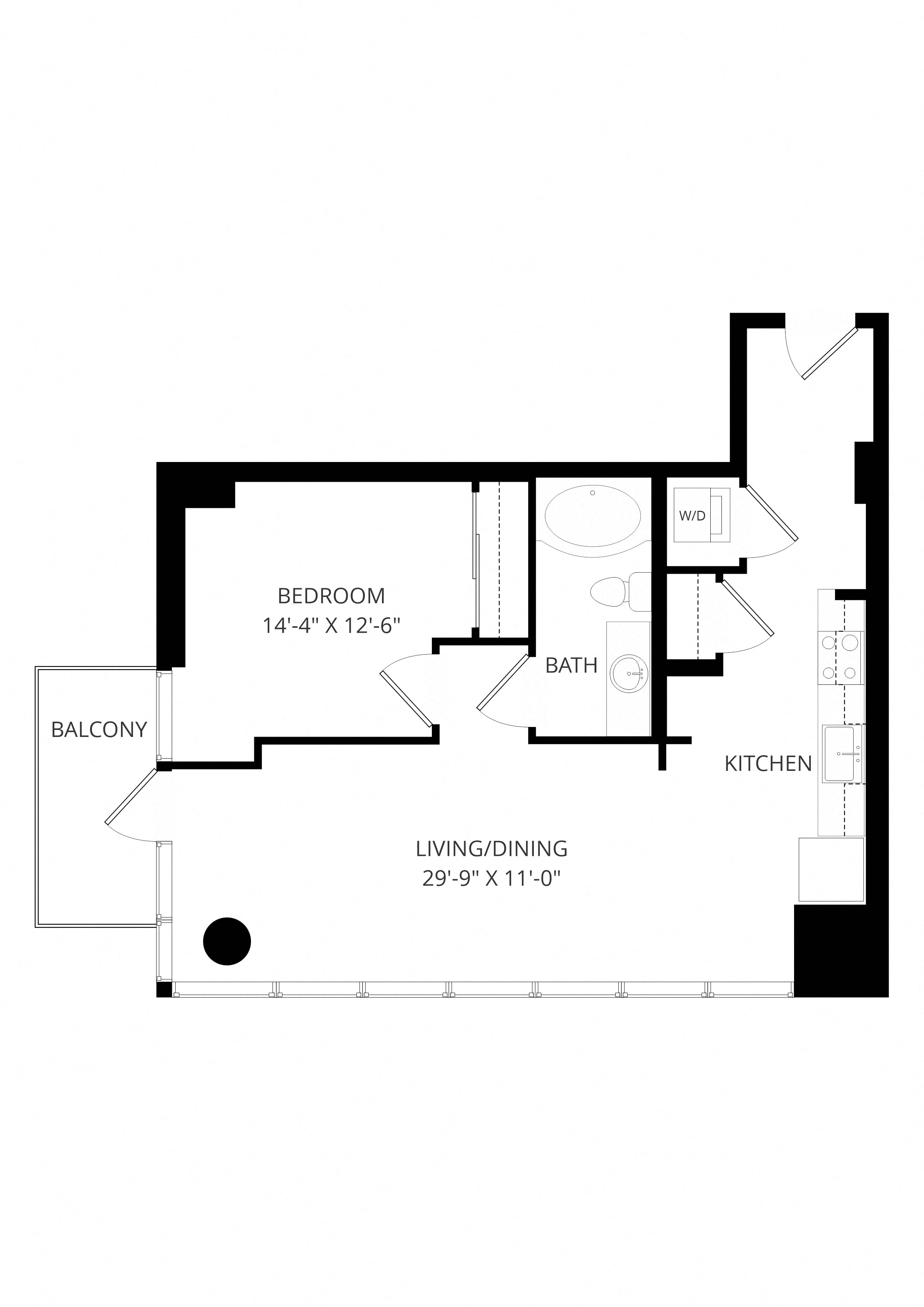 1X1 B8 floor plan